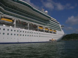 The Brilliance of The Seas at anchor in Lake Gatun